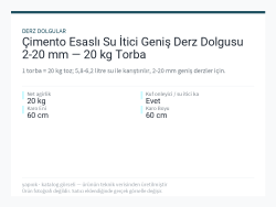 Çimento Esaslı Su İtici Geniş Derz Dolgusu 2-20 mm — 20 kg Torba