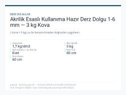 Akrilik Esaslı Kullanıma Hazır Derz Dolgu 1-6 mm — 3 kg Kova