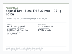 Yapısal Tamir Harcı R4 5-30 mm — 25 kg Torba