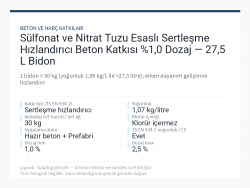 Sülfonat ve Nitrat Tuzu Esaslı Sertleşme Hızlandırıcı Beton Katkısı %1,0 Dozaj — 27,5 L Bidon