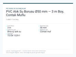 PVC Atık Su Borusu Ø50 mm — 3 m Boy, Contalı Muflu
