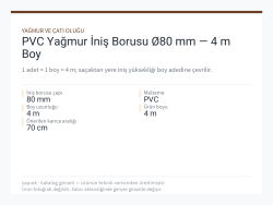 PVC Yağmur İniş Borusu Ø80 mm — 4 m Boy