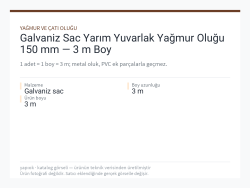 Galvaniz Sac Yarım Yuvarlak Yağmur Oluğu 150 mm — 3 m Boy