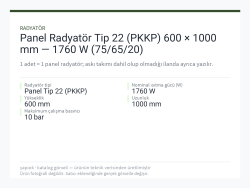 Panel Radyatör Tip 22 (PKKP) 600 × 1000 mm — 1760 W (75/65/20)