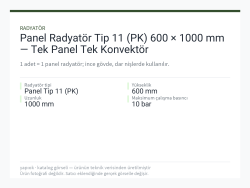 Panel Radyatör Tip 11 (PK) 600 × 1000 mm — Tek Panel Tek Konvektör