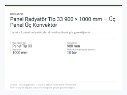 Panel Radyatör Tip 33 900 × 1000 mm — Üç Panel Üç Konvektör