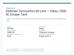 Elektrikli Termosifon 80 Litre — Dikey, 2000 W, Emaye Tank