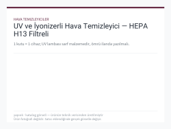 UV ve İyonizerli Hava Temizleyici — HEPA H13 Filtreli