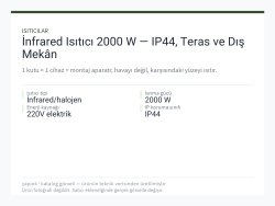 İnfrared Isıtıcı 2000 W — IP44, Teras ve Dış Mekân
