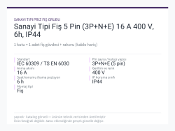 Sanayi Tipi Fiş 5 Pin (3P+N+E) 16 A 400 V, 6h, IP44