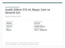 Asetik Silikon 310 ml, Beyaz, Cam ve Seramik İçin