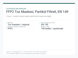 FFP2 Toz Maskesi, Partikül Filtreli, EN 149