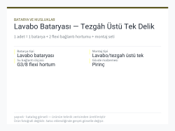 Lavabo Bataryası — Tezgâh Üstü Tek Delik