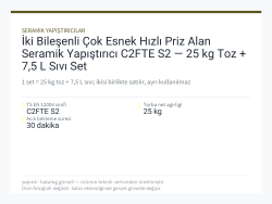 İki Bileşenli Çok Esnek Hızlı Priz Alan Seramik Yapıştırıcı C2FTE S2 — 25 kg Toz + 7,5 L Sıvı Set