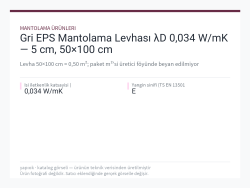 Gri EPS Mantolama Levhası λD 0,034 W/mK — 5 cm, 50×100 cm