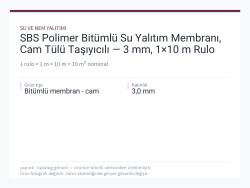 SBS Polimer Bitümlü Su Yalıtım Membranı, Cam Tülü Taşıyıcılı — 3 mm, 1×10 m Rulo