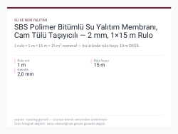 SBS Polimer Bitümlü Su Yalıtım Membranı, Cam Tülü Taşıyıcılı — 2 mm, 1×15 m Rulo