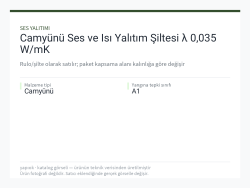 Camyünü Ses ve Isı Yalıtım Şiltesi λ 0,035 W/mK