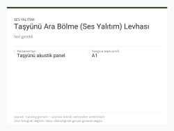 Taşyünü Ara Bölme (Ses Yalıtım) Levhası