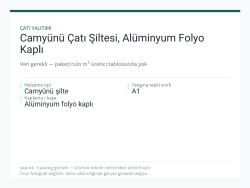 Camyünü Çatı Şiltesi, Alüminyum Folyo Kaplı