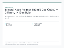 Mineral Kaplı Polimer Bitümlü Çatı Örtüsü — 3,5 mm, 1×10 m Rulo