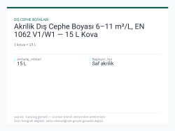 Akrilik Dış Cephe Boyası 6–11 m²/L, EN 1062 V1/W1 — 15 L Kova