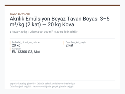 Akrilik Emülsiyon Beyaz Tavan Boyası 3–5 m²/kg (2 kat) — 20 kg Kova