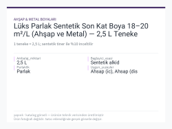 Lüks Parlak Sentetik Son Kat Boya 18–20 m²/L (Ahşap ve Metal) — 2,5 L Teneke