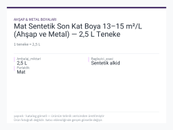 Mat Sentetik Son Kat Boya 13–15 m²/L (Ahşap ve Metal) — 2,5 L Teneke