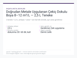 Doğrudan Metale Uygulanan Çekiç Dokulu Boya 8–12 m²/L — 2,5 L Teneke