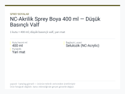 NC-Akrilik Sprey Boya 400 ml — Düşük Basınçlı Valf