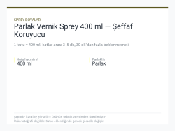 Parlak Vernik Sprey 400 ml — Şeffaf Koruyucu