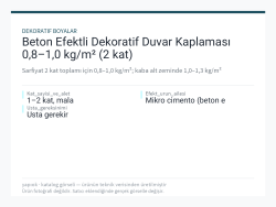 Beton Efektli Dekoratif Duvar Kaplaması 0,8–1,0 kg/m² (2 kat)