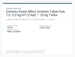 Çimento Esaslı Mikro Çimento Taban Katı 1,5–2,2 kg/m² (2 kat) — 25 kg Torba
