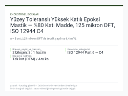 Yüzey Toleranslı Yüksek Katılı Epoksi Mastik — %80 Katı Madde, 125 mikron DFT, ISO 12944 C4