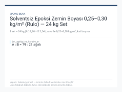 Solventsiz Epoksi Zemin Boyası 0,25–0,30 kg/m² (Rulo) — 24 kg Set