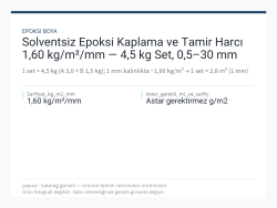 Solventsiz Epoksi Kaplama ve Tamir Harcı 1,60 kg/m²/mm — 4,5 kg Set, 0,5–30 mm