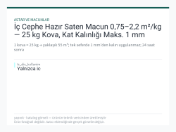 İç Cephe Hazır Saten Macun 0,75–2,2 m²/kg — 25 kg Kova, Kat Kalınlığı Maks. 1 mm
