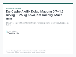 Dış Cephe Akrilik Dolgu Macunu 0,7–1,6 m²/kg — 25 kg Kova, Kat Kalınlığı Maks. 1 mm