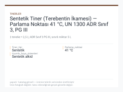 Sentetik Tiner (Terebentin İkamesi) — Parlama Noktası 41 °C, UN 1300 ADR Sınıf 3, PG III