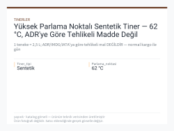 Yüksek Parlama Noktalı Sentetik Tiner — 62 °C, ADRye Göre Tehlikeli Madde Değil