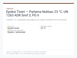 Epoksi Tineri — Parlama Noktası 23 °C, UN 1263 ADR Sınıf 3, PG II