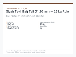 Siyah Tavlı Bağ Teli Ø1,20 mm — 25 kg Rulo