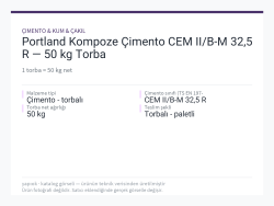 Portland Kompoze Çimento CEM II/B-M 32,5 R — 50 kg Torba