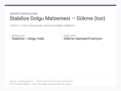 Stabilize Dolgu Malzemesi — Dökme (ton)