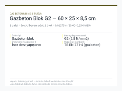 Gazbeton Blok G2 — 60 × 25 × 8,5 cm