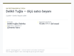 Delikli Tuğla — ölçü satıcı beyanı