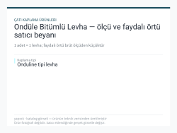 Ondüle Bitümlü Levha — ölçü ve faydalı örtü satıcı beyanı