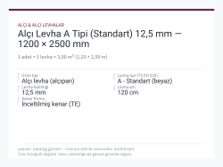Alçı Levha A Tipi (Standart) 12,5 mm — 1200 × 2500 mm