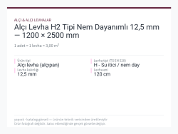 Alçı Levha H2 Tipi Nem Dayanımlı 12,5 mm — 1200 × 2500 mm